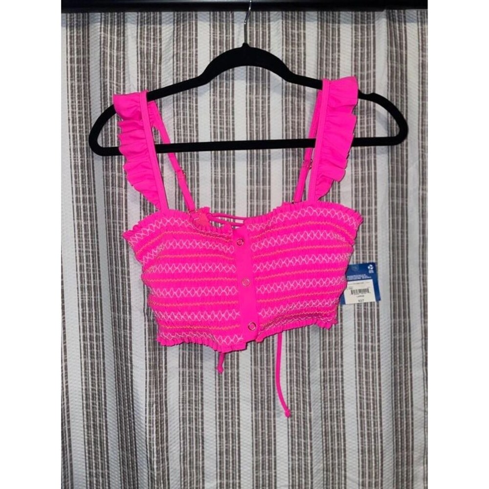 NWT Arizona Jean Co Hot Pink Smocked Bikini Set